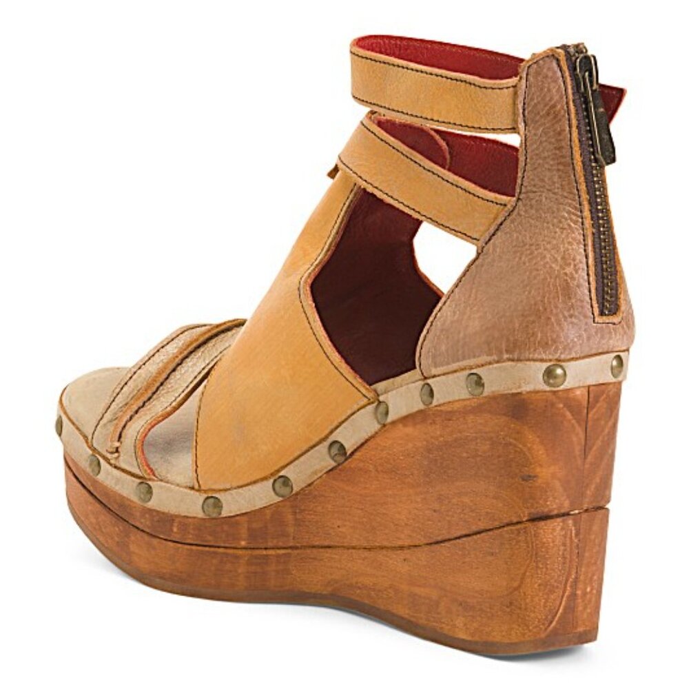 BED/STU Princess Wedge Sandals (For Women) Cafe Latte Lux - Picture 7 of 8